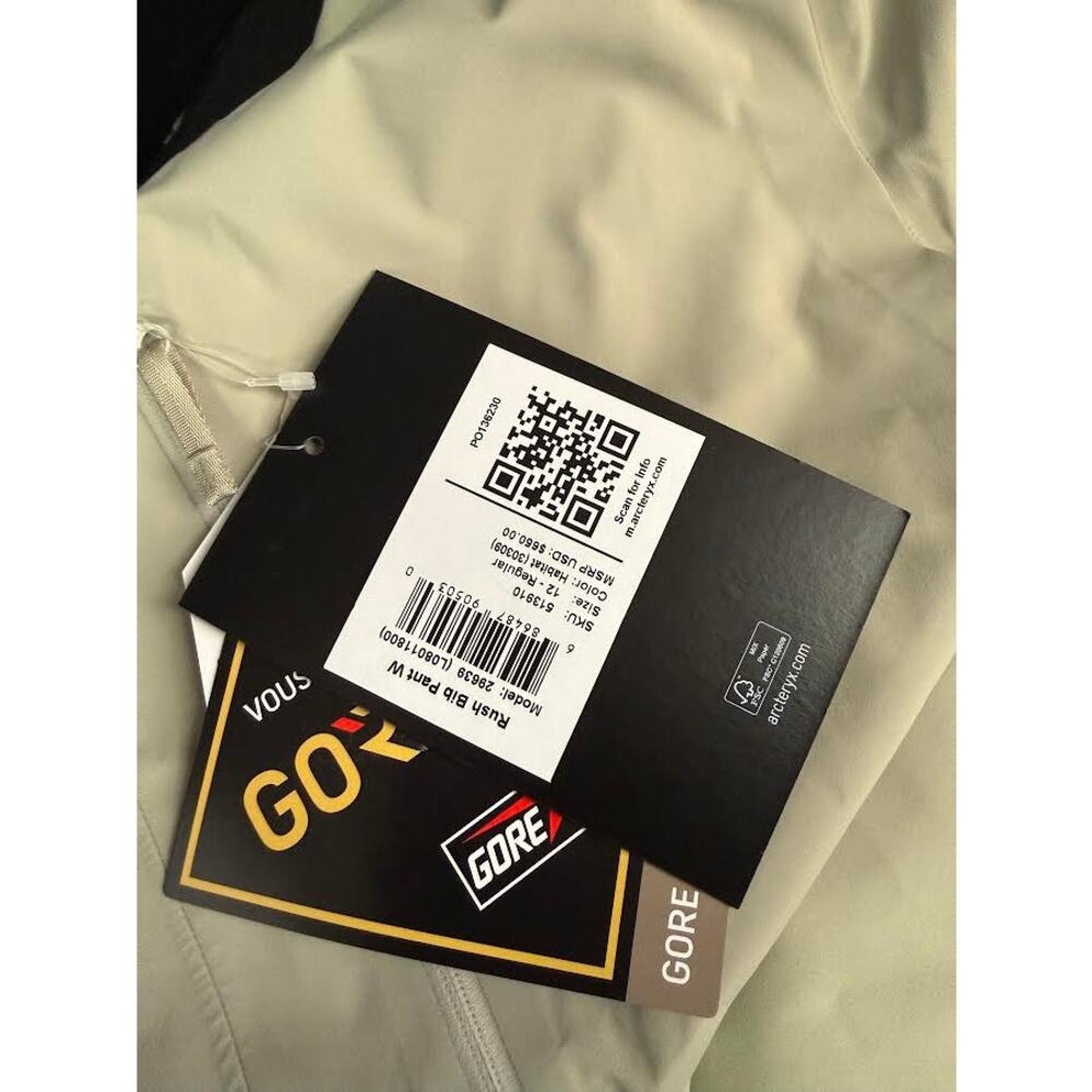 NWT! Arc'teryx Women's Rush Gore-tex Bib Pant Habitat SIZE-12 - Picture 7 of 10